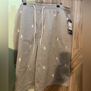 Men's Gray Athletic Drawstring Shorts with Subtle Lettering